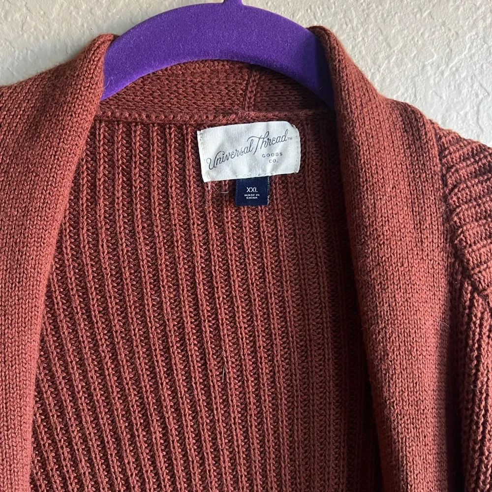 Universal Thread Oversized Rust Knit Cardigan - Picture 2 of 3